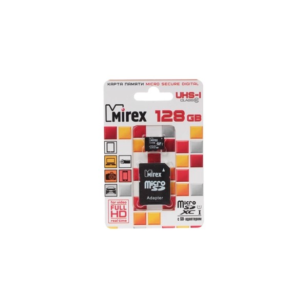 Карта памяти mirex microsdxc 128 гб 13613 ad10s128